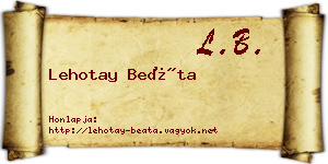 Lehotay Beáta névjegykártya