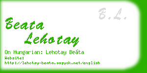 beata lehotay business card